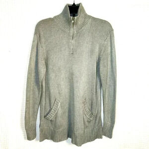 IRKA by SSG Sweater Womens Medium Cashmere Silk Knit Pockets 1/4 Zip Pullover